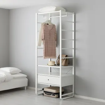 IKEA ELVARLI Combinatie dulap, alb, 84x55x216 cm