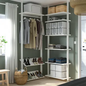 IKEA ELVARLI Combinatie dulap, alb, 92/92x222-350 cm