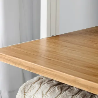 IKEA ELVARLI Combinatie dulap, alb/bambus, 135x51x222-350 cm