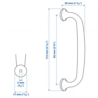 IKEA ENERYDA Maner, negru, 112 mm