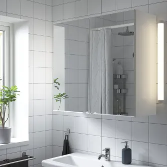 IKEA ENHET Dulap baie cu oglinda, alb, 80x32x75 cm