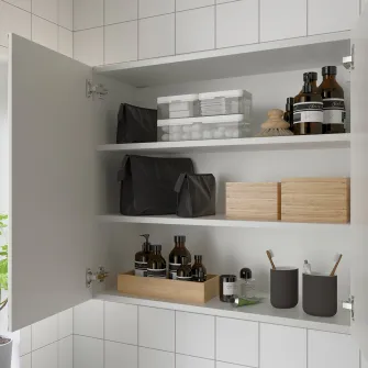 IKEA ENHET Dulap baie cu oglinda, alb, 80x32x75 cm