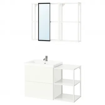 IKEA ENHET Baie, alb, 102x43x65 cm