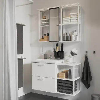 IKEA ENHET Baie, alb, 102x43x65 cm