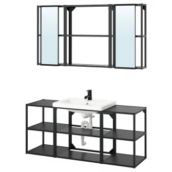 IKEA ENHET Baie, antracit, 140x43x65 cm