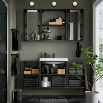 IKEA ENHET Baie, antracit, 140x43x65 cm