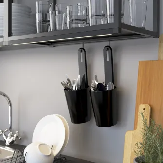 IKEA ENHET Bara pentru carlige, antracit, 37 cm