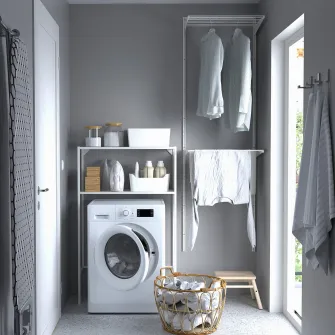 IKEA ENHET Cadru cu polite masina de spalat, alb, 80x30x129 cm