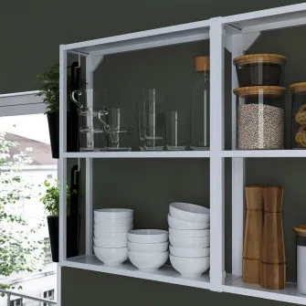 IKEA ENHET Cadru suspendat cu polite, alb, 40x15x75 cm