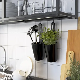 IKEA ENHET Cadru suspendat cu polite, antracit, 60x15x75 cm
