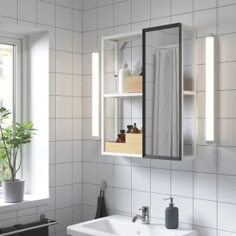 IKEA ENHET Corp cu oglinda, alb, 60x17x75 cm