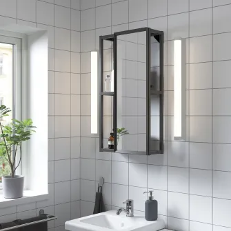 IKEA ENHET Corp cu oglinda, antracit, 40x17x75 cm