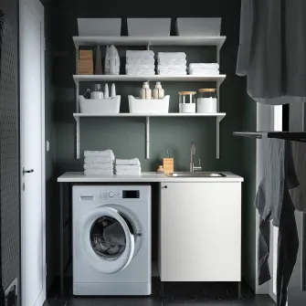 IKEA ENHET Spalatorie, antracit/alb, 139x63.5x90.5 cm