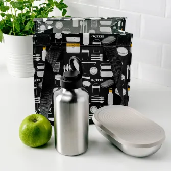 IKEA ENKELSPÅRIG Sticla de apa, inox/negru, 0.7 l