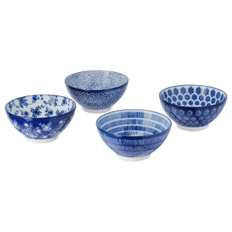 IKEA ENTUSIASM Bol, cu model/albastru, 12 cm