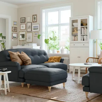 IKEA ESSEBODA Taburet, Knäbäck/antracit mesteacan