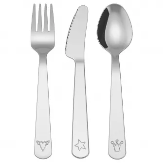 IKEA FABLER Set tacamuri, 3piese, inox