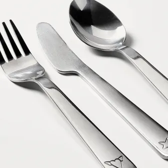 IKEA FABLER Set tacamuri, 3piese, inox