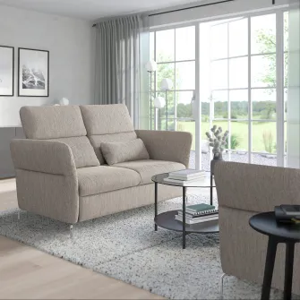 IKEA FAMMARP Canapea 2 locuri, metal/Viarp bej/maro