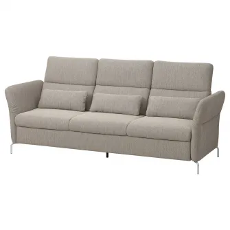 IKEA FAMMARP Canapea 3 locuri, metal/Viarp bej/maro