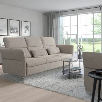 IKEA FAMMARP Canapea 3 locuri, metal/Viarp bej/maro