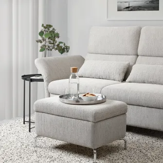 IKEA FAMMARP Taburet cu depozitare, metal/Viarp bej/maro