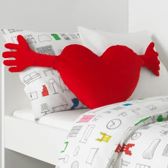 IKEA FAMNIG HJÄRTA Perna, rosu, 40x101 cm
