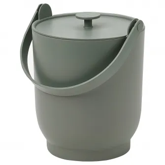 IKEA FARMARKVAST Cos+capac sortare deseuri organice, gri-verde, 4 l