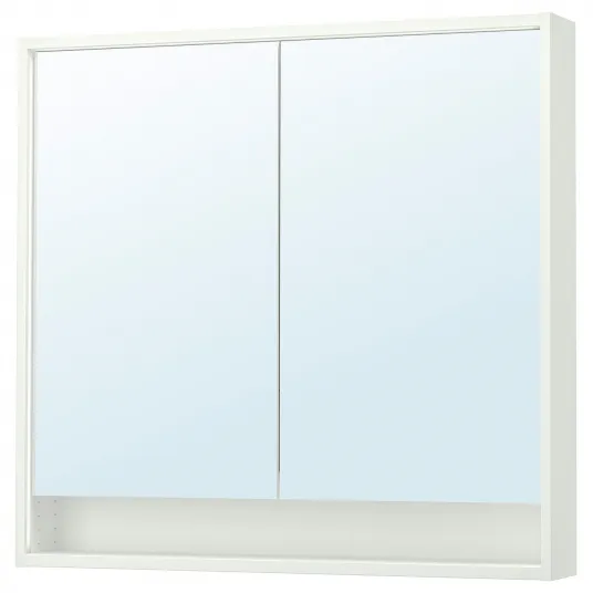 IKEA FAXÄLVEN Corp cu oglinda+iluminat integrat, alb, 100x15x95 cm