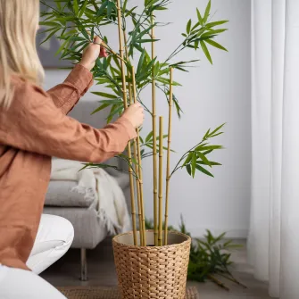 IKEA FEJKA Planta artificiala, interior/exterior/bambus, 21 cm