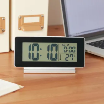 IKEA FILMIS Ceas/termometru/alarma, negru, 16.5x9 cm