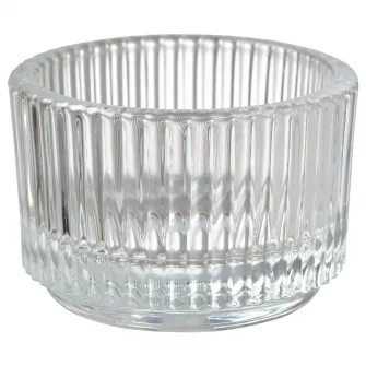 IKEA FINSMAK Suport lumanare pastila, sticla transparenta, 3.5 cm