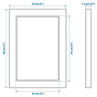 IKEA FISKBO Rama, alb, 10x15 cm