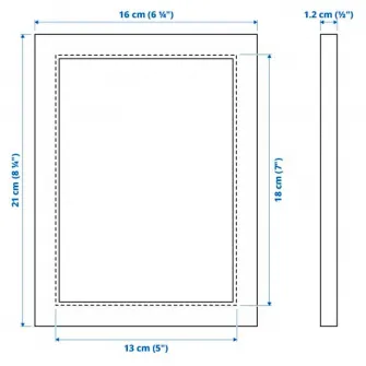 IKEA FISKBO Rama, alb, 13x18 cm