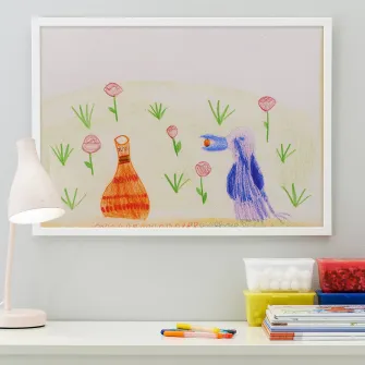 IKEA FISKBO Rama, alb, 50x70 cm