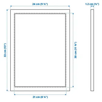 IKEA FISKBO Rama, negru, 21x30 cm