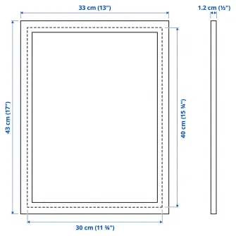 IKEA FISKBO Rama, negru, 30x40 cm