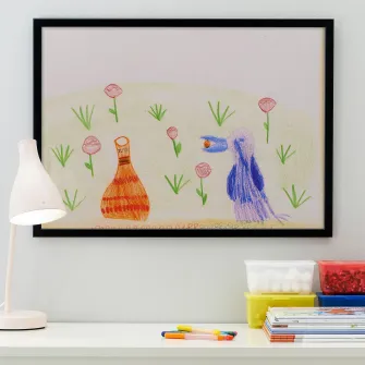 IKEA FISKBO Rama, negru, 50x70 cm