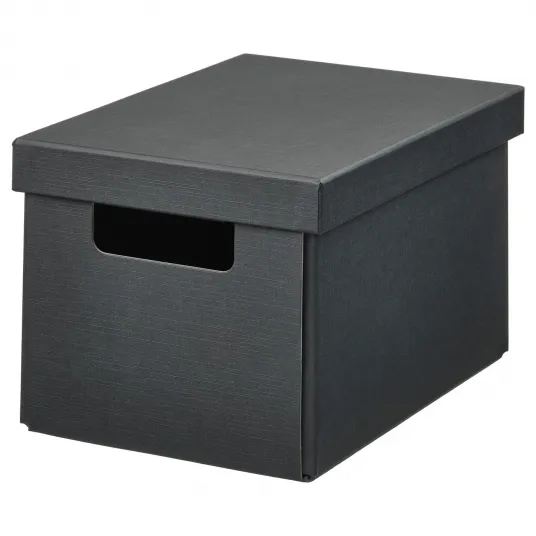 IKEA FJÄDERHARV Cutie cu capac, antracit, 18x25x16 cm