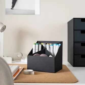 IKEA FJÄDERHARV Organizator birou, antracit, 16x16 cm