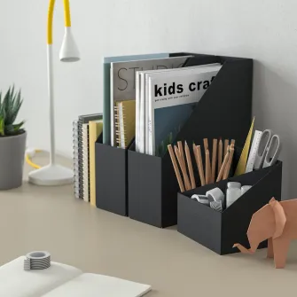 IKEA FJÄDERHARV Organizator birou, antracit, 16x16 cm