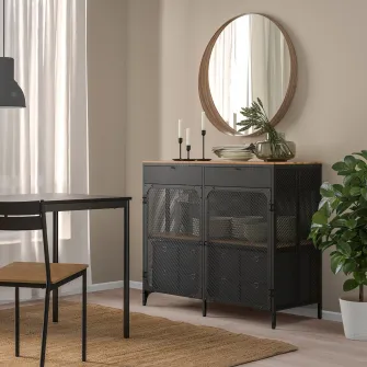 IKEA FJÄLLBO Bufet, negru, 111x47x95 cm