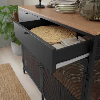 IKEA FJÄLLBO Bufet, negru, 111x47x95 cm