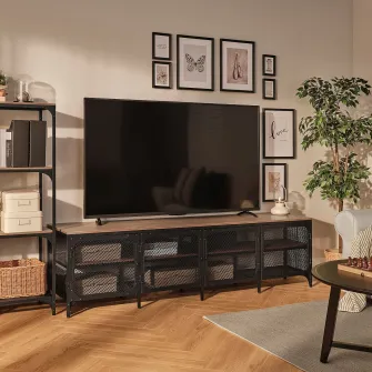 IKEA FJÄLLBO Comoda TV, negru, 198x45x54 cm