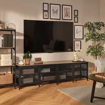 IKEA FJÄLLBO Comoda TV, negru, 198x45x54 cm