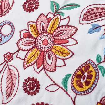 IKEA FJÄLLFRYLE Perna, alb multicolor/broderie, 50x58 cm