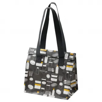 IKEA FLADDRIG Sacosa pranz, cu model gri, 25x16x27 cm