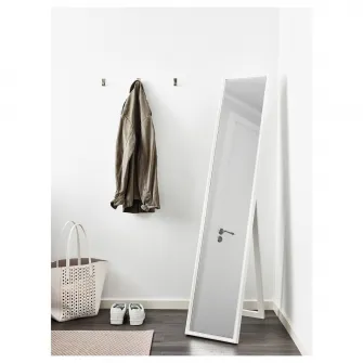 IKEA FLAKNAN Oglinda cu suport, alb, 30x150 cm