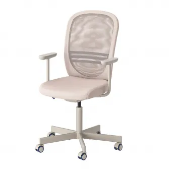 IKEA FLINTAN Scaun rotativ cu brate, bej