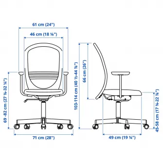 IKEA FLINTAN Scaun rotativ cu brate, bej